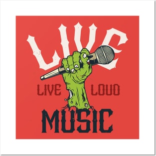 Live Music Zombie Hand // Support Live Music // Music Lover Posters and Art